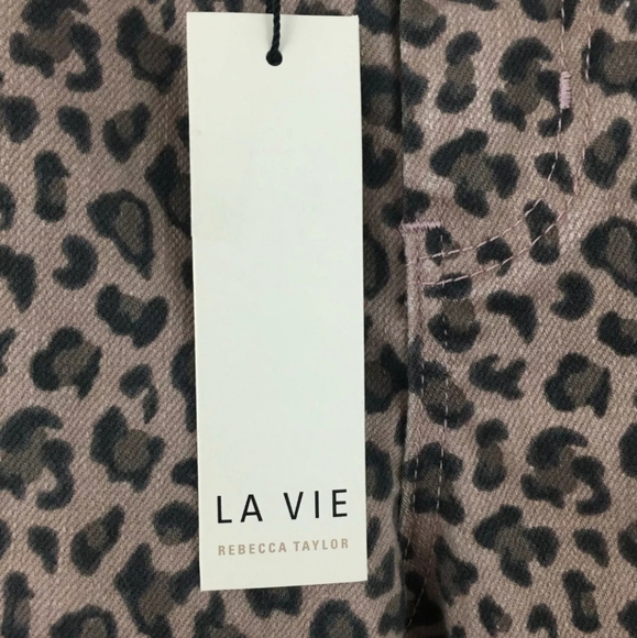 High Waist La Vie by Rebecca Taylor Wild Denim Ocelot Ines Size 29 - Picture 10 of 14
